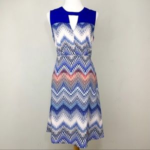 BCBGMaxAzria ZigZag Chevron Print Sleeveless Dress